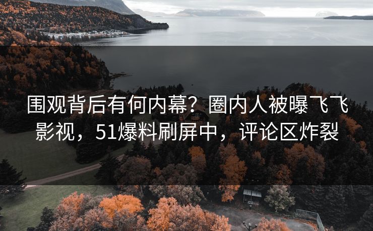 围观背后有何内幕？圈内人被曝飞飞影视，51爆料刷屏中，评论区炸裂